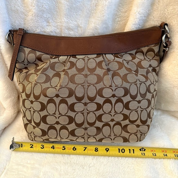 Coach Signature Brown and Tan Hobo Shoulder Bag - Picture 16 of 16